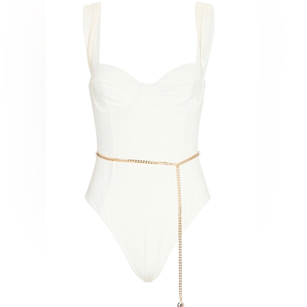 WeWoreWhat Vintage Danielle white one piece swimsuit - size Large